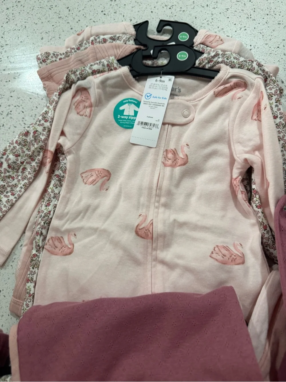 30 pieces Carter's Pink Baby Girls Sleepwear, Onesi and Legging Set